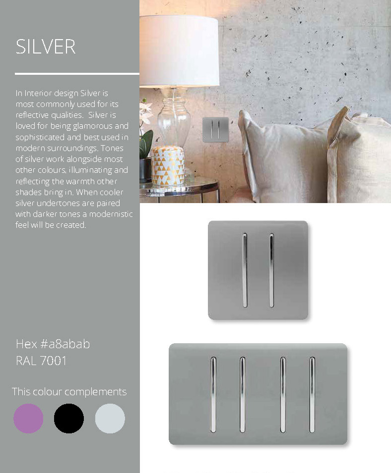 Platinum Silver Wiring Accessories Trendi Decorative Screwless